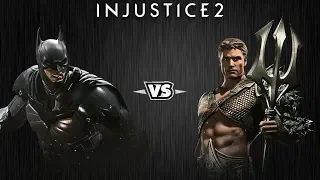 Injustice 2 - Бэтмен против Аквамена - Intros & Clashes (rus)