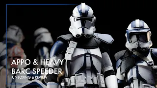 Unboxing & Review: Hot Toys The Clone Wars Commander Appo & Heavy Weapon's Clone BARC Speeder