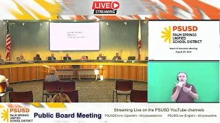 PSUSD Board Meeting 08.09.2022
