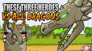 GROW CASTLE: 3 HEROES vs ALL DRAGONS ! DARK ELF is SO GOOD 🩸