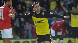 FANTASTIC GOAL: Cristian Battocchio scores with a great strike against Barnsley