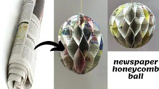how to make newspaper honeycomb ball | paper ball | diy newspaper craft | home decoration ideas