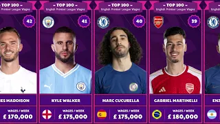 TOP 100 MOST HIGHEST SALARY IN PREMIER LEAGUE 2024
