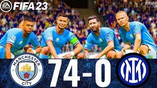 FIFA 23 - MESSI, RONALDO, MBAPPE, NEYMAR, ALL STARS - MAN CITY 74-0 INTER MILAN | UCL FINAL |