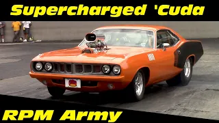 10 Second Supercharged Plymouth Cuda Drag Racing