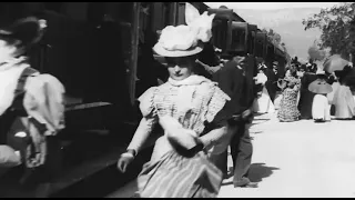 4k, 60 fps Arrival of a Train at La Ciotat The Lumière Brothers, 1896, AI enhanced 3RYNThid23g