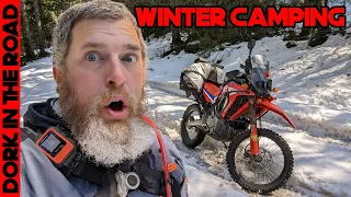 Snow Riding and Winter Motorcycle Camping on the Honda CRF300L Rally