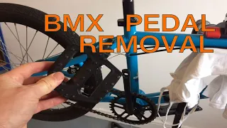 How do you remove BMX bike pedals?