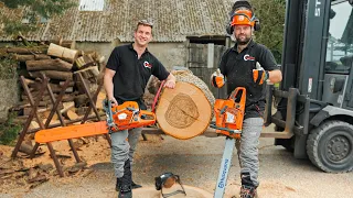 Husqvarna 592 XP vs 395 XP Chainsaw!