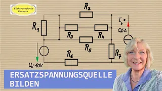 Klausuraufgabe zur Ersatzspannungsquelle; Stromquellen, Spannungsquellen, umwandeln