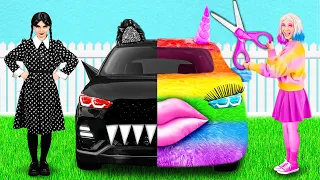 Coche Arcoiris vs Coche Negro Desafío por PaRaRa Challenge