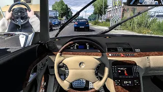 2004 Mercedes Benz S500 W220 - Euro Truck Simulator 2 | Rainy Drive [Steering Wheel Gameplay]