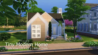 Tiny Modern Home Stop Motion Build | Willow Creek | The Sims 4 | No CC