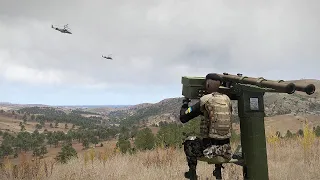 Using Two Stinger Missiles to totally destroys most advanced ka-52 helicopters - MilSim Arma3 U08