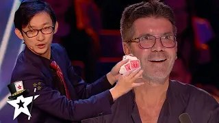 Funny Card Magician Gets Amanda Holden on Stage | Britain's Got Talent 2020 | Magicians Got Talent