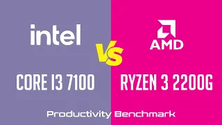 Intel Core i3 7100 vs AMD Ryzen 3 2200G - Productivity Benchmark