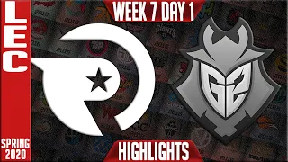 OG vs G2 Highlights | LEC Spring 2020 W7D1 | Origen vs G2 Esports