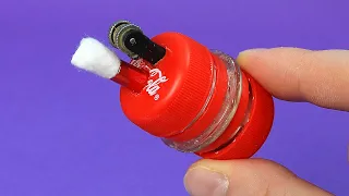 How To Make a Lighter With Bottle Caps / Creative Ideas for DIY Plastic Bottle Caps
