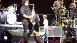 Bruce Springsteen with Eleven Year Old Boy on stage, Brisbane