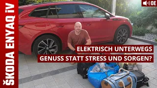 Kurzferien mit dem Skoda ENYAQ - Gepäck, Hund, Laden, Reichweitenangst, Ladetarife, Ladestress [DE]