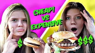 Cheap vs Expensive Drive-Thru Challenge | Surviving 24 Hours on a Food Budget || Taylor & Vanessa