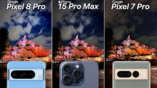 Google Pixel 8 Pro VS iPhone 15 Pro Max VS Google Pixel 7 Pro Camera Comparison