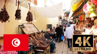 【4K Walk in Tunisia】Walking in the old city local market in Sousse,  チュニジア、スースの市場散歩