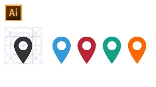 How to Draw Location Pin Icon - Adobe Illustrator