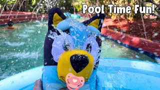 🌊 Baby Bluey Pool Time Fun | Baby Bluey Lazy River and Wave Pool! Baby Bluey Plush Pretend Play