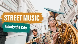 Walking in Vilnius During Traditional Street Music Day, Lithuania I 4K UHD