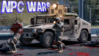 US Army VS SWAT // NPC WARS (Vehicle Edition) // GTA 5