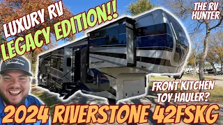 2024 Riverstone Legacy 42FSKG | Luxury Front Kitchen RV + Toy Hauler!
