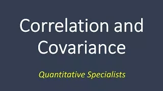 Covariance and Correlation; Standard Deviation; Variance;