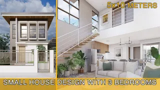 Modern House Design Idea (5x10 meters) 50sqm with 3 bedrooms