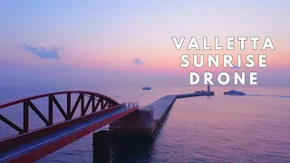 Majestic Valletta Sunrise Drone Cinematic | St. Elmo Breakwater, Malta