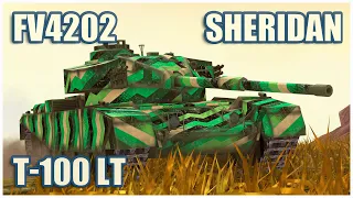 FV4202, T-100 LT & Sheridan • WoT Blitz Gameplay