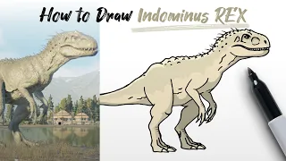 How to Draw a Indominus Rex (dinosaur from Jurassic World Park Evolution) Step By Step