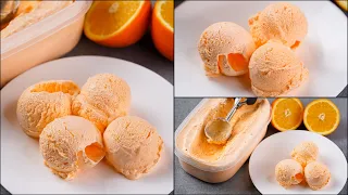 ORANGE ICE CREAM RECIPE | WITHOUT ICE CREAM MACHINE | HOME MADE SUPER SOFT ORANGE ICE CREAM | N'Oven