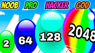 2048 Balls Color Ball Run - NOOB vs PRO vs HACKER vs GOD