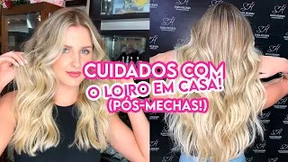 PRODUTOS E ROTINA de CUIDADOS com O CABELO LOIRO EM CASA (PÓS MECHAS)