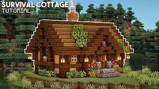 Minecraft: How to Build an Aesthetic Cottage | Survival House Tutorial (Cottagecore/Fairycore)