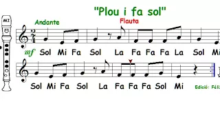 Plou i fa sol (Flauta con notas)