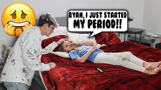 HAVING HER FIRST PERIOD IN FRONT OF MY FIANCÉ Prank! *CUTEST REACTION*