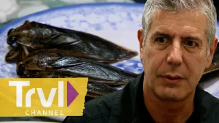 Anthony’s Head-First Dive Into a Roach-y Meal  | Anthony Bourdain: No Reservations | Travel Channel