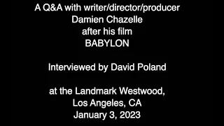 AUDIO DP/30: Interview with Damien Chazelle after a Babylon screening