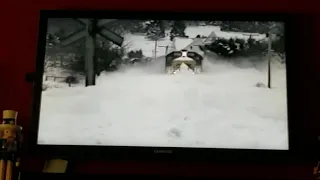 AFV train driving through snow on Disney Plus