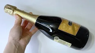 БЮДЖЕТНО и ПРОСТО! Очень легкий Новогодний декор бутылки шампанского.