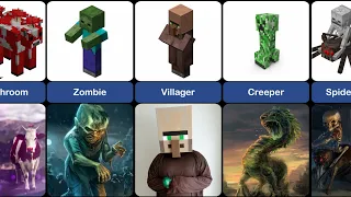 Real Life vs Minecraft Mobs - Comparison