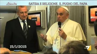 Satira e religione, il pugno del Papa