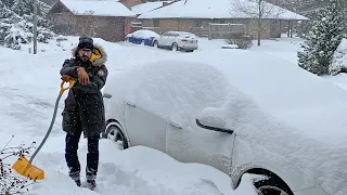 Small Town in Canada After A Major Winter Storm Blizzard In Ontario